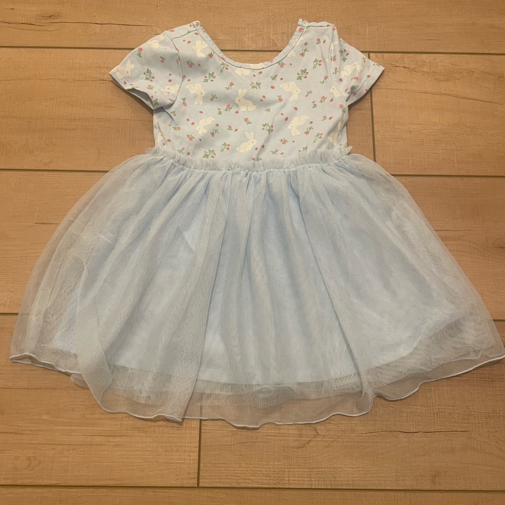 Cat & Jack Baby Blue Gauzy Easter Bunny Dress 3T